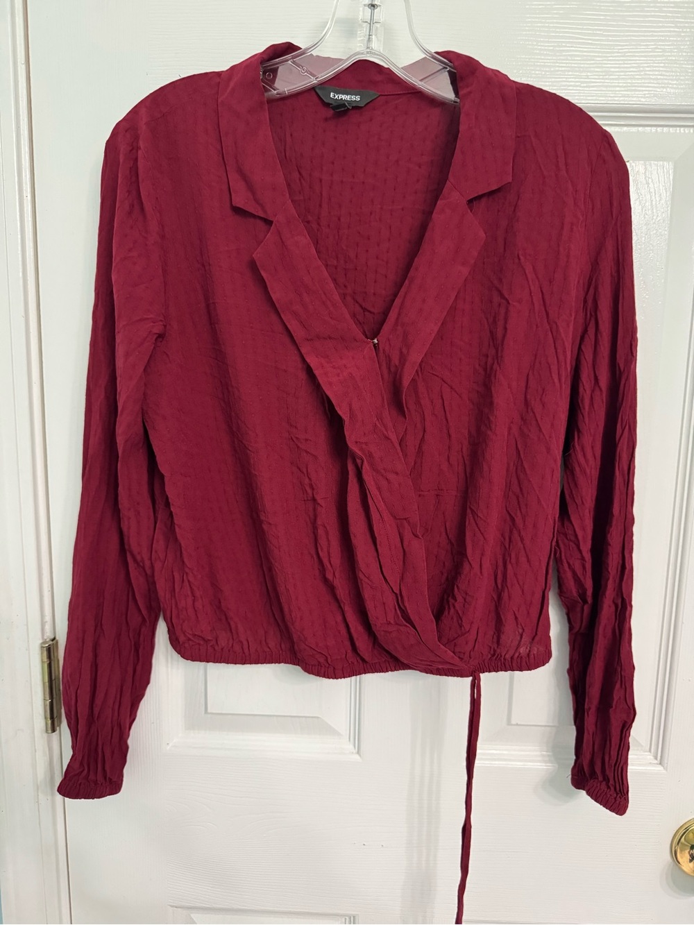 Express Women's Wine Red Wrap Blouse